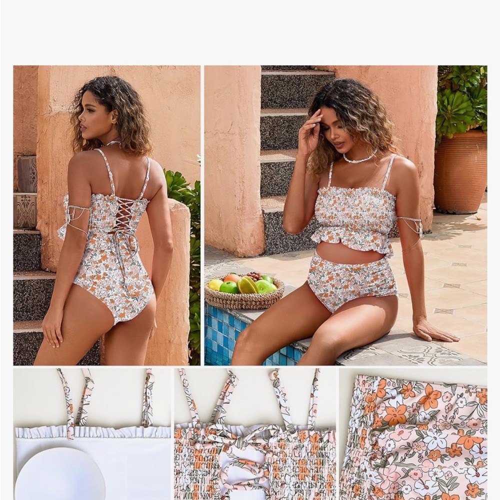 Floral Ruffle Bikini Set - Picture 2 of 2